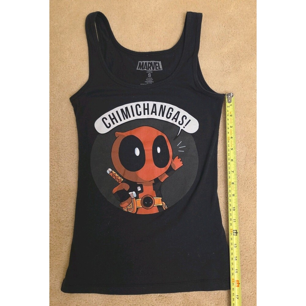 Marvel Deadpool Chimichanga Womens Tank Top Size Small Black Sleeveless Shirt - Picture 4 of 6